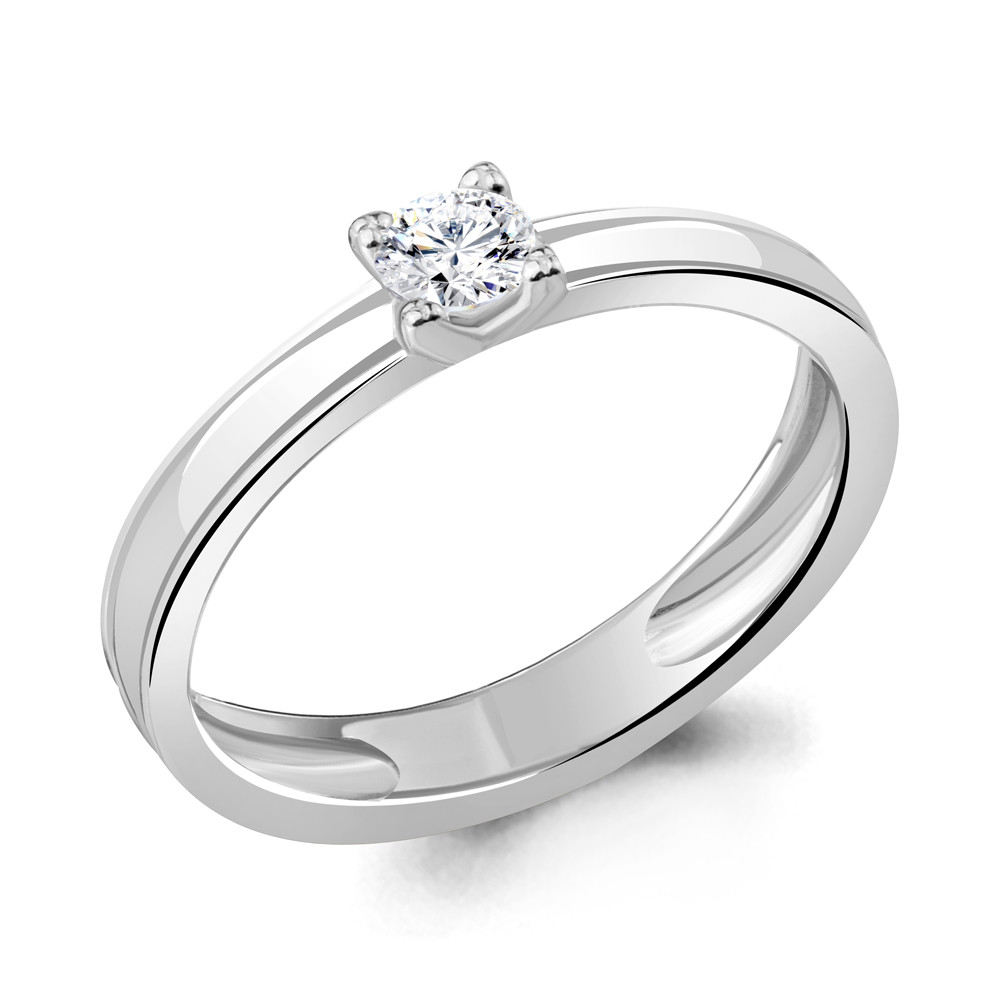 Серебряное кольцо Фианит Aquamarine 63210.5 покрыто родием