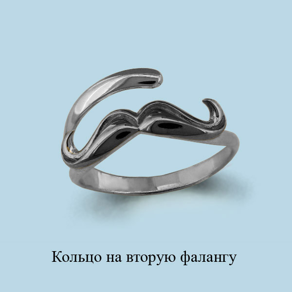 Серебряное кольцо на 2-ю фалангу Aquamarine 57008.5 покрыто родием коллекц. Foxy - фото 1 - id-p102794228
