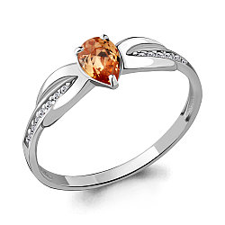 Серебряное детское кольцо  Фианит Aquamarine 68500Е.5 покрыто  родием