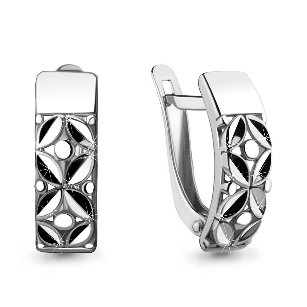 Серьги классические Aquamarine 34053.5 покрыто родием