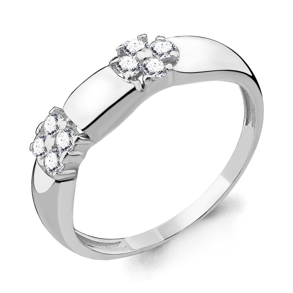 Серебряное кольцо Фианит Aquamarine 68022А.5 покрыто родием