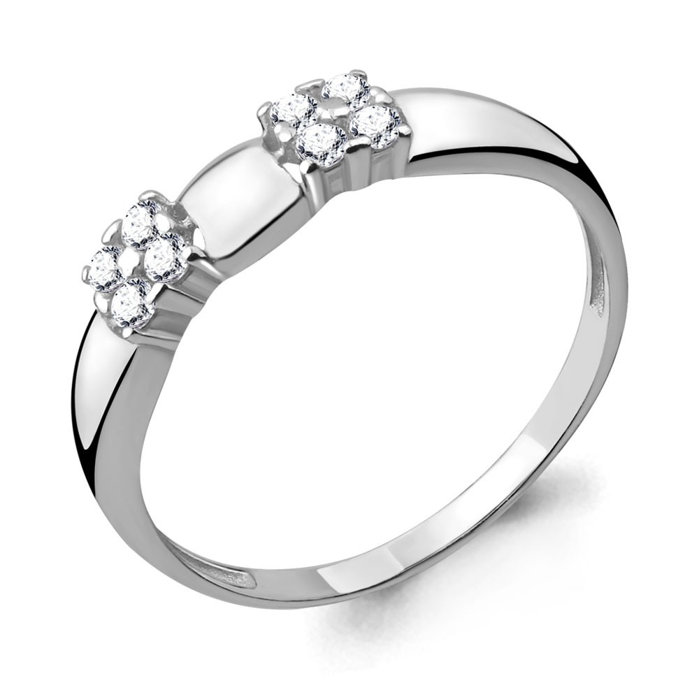 Серебряное кольцо Фианит Aquamarine 68020А.5 покрыто родием