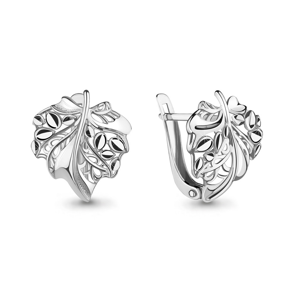 Серьги серебряные классические Aquamarine 33634.5 покрыто родием