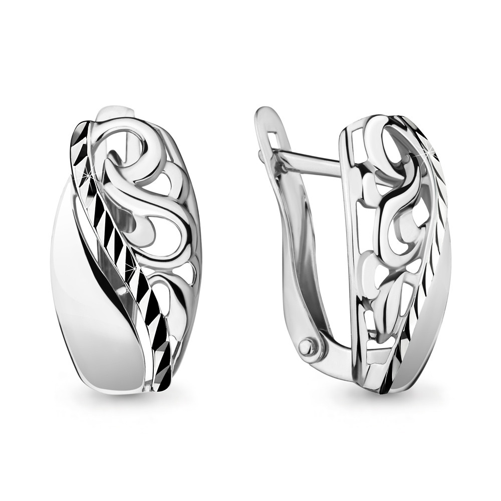Серьги классические Aquamarine 33596.5 покрыто родием