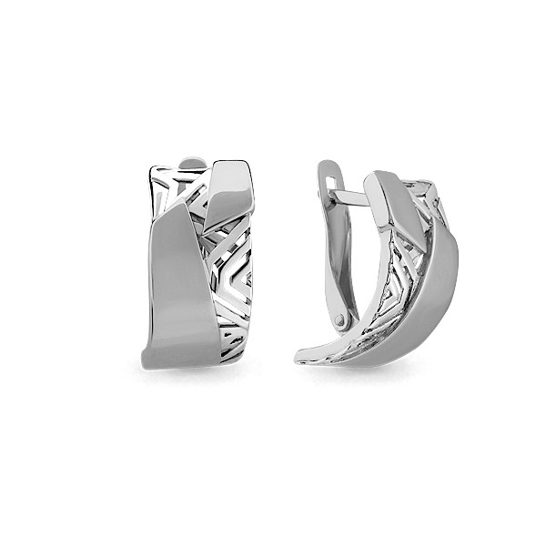 Серьги серебряные классические Aquamarine 33252.5 покрыто родием коллекц. Помпеи