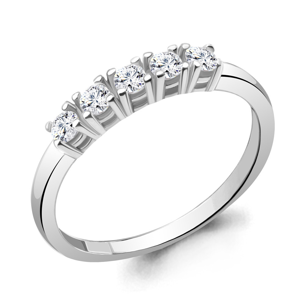 Кольцо из серебра Фианит Aquamarine 61175А.5 покрыто родием