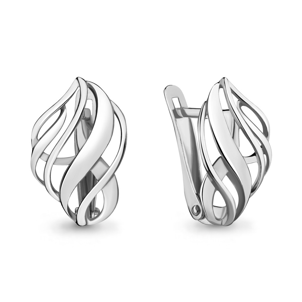 Серебряные серьги Aquamarine 31717.5 покрыто родием