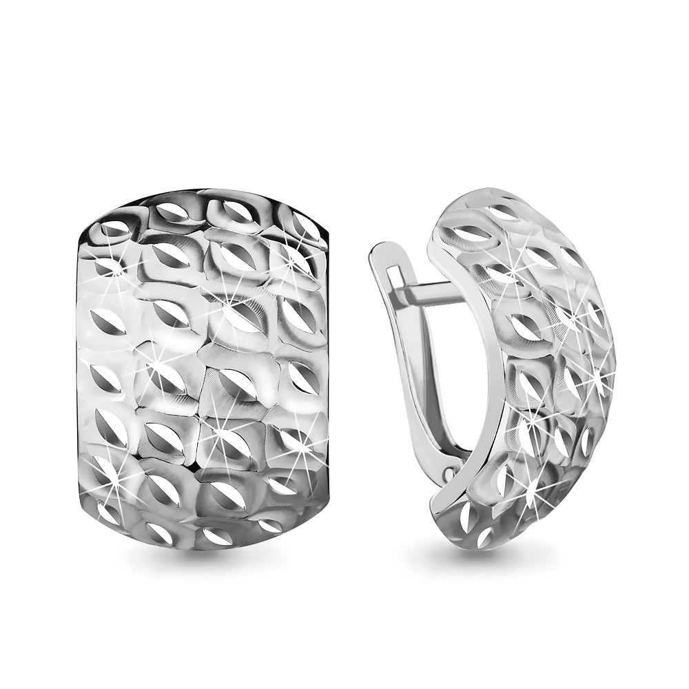 Серьги серебряные классические Aquamarine 31455.5 покрыто родием коллекц. Джуна