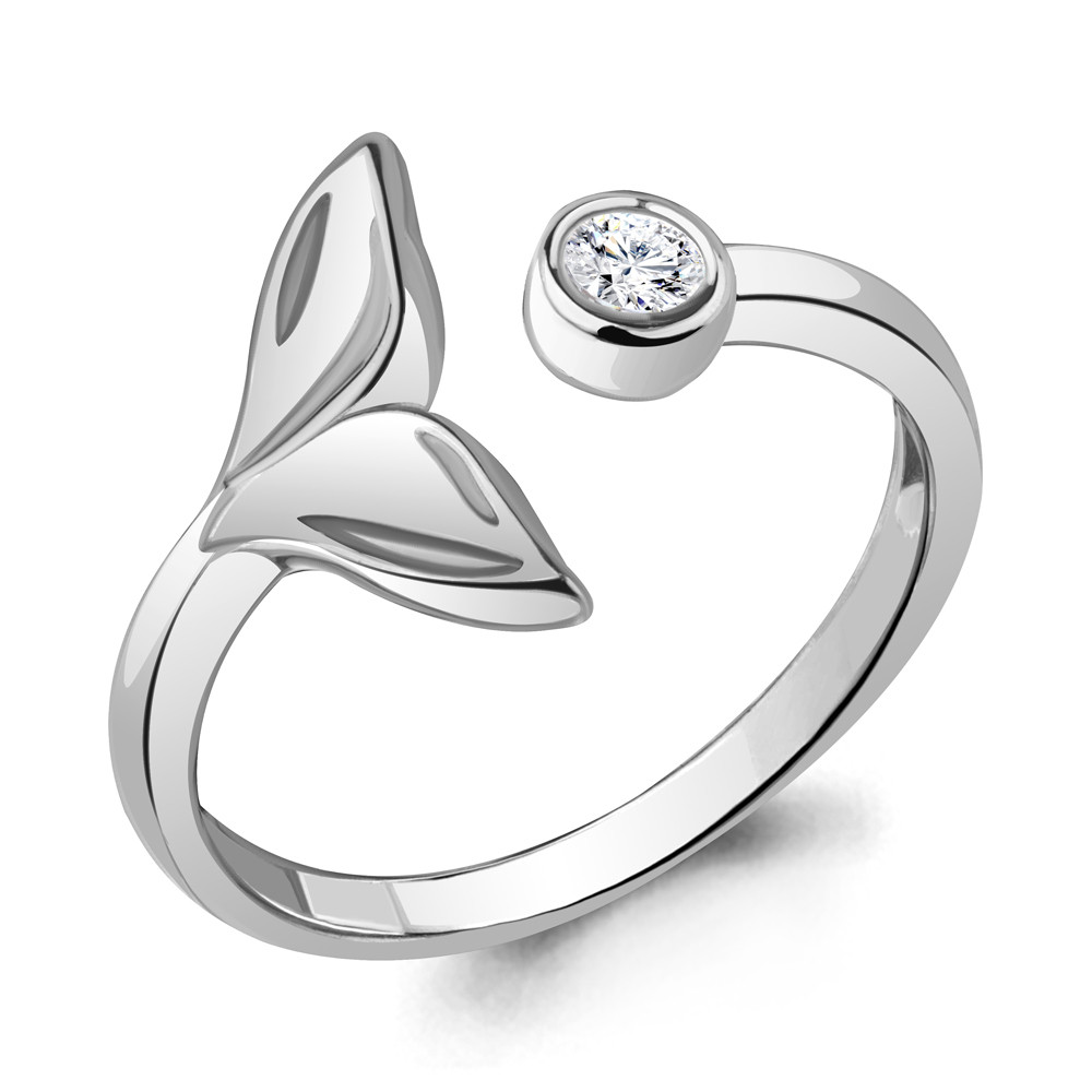 Серебряное кольцо Фианит Aquamarine 67494А.5 серебро с родием