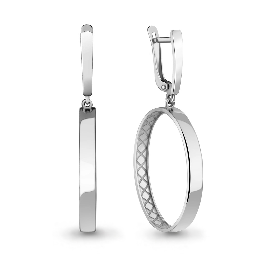 Серьги длинные из серебра Aquamarine 34384.5 покрыто родием