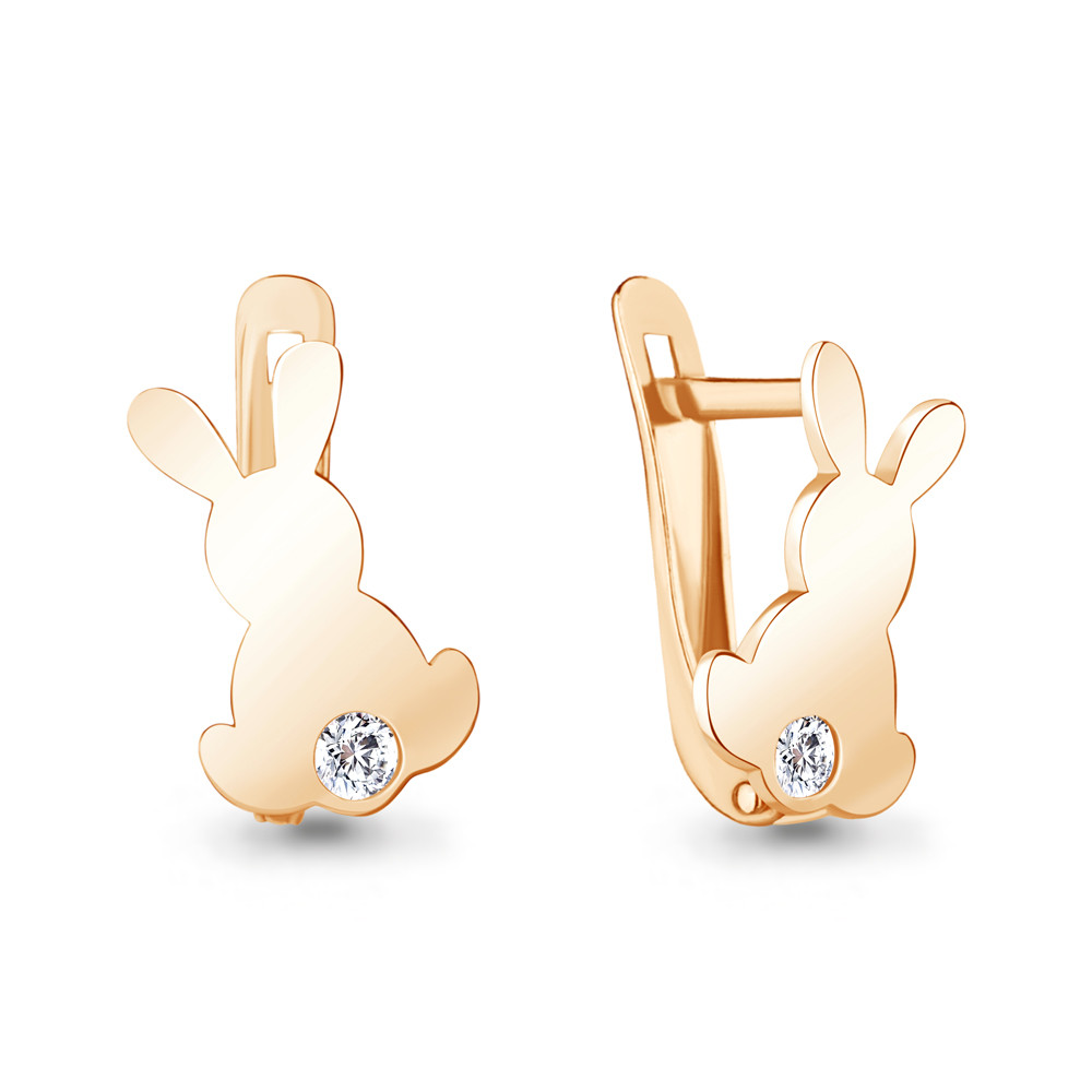 Серебряные детские серьги  Фианит Aquamarine 49484А.6 серебро с позолотой коллекц. Happy, фото 1