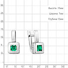 Серебряные серьги  Фианит  Наноизумруд Aquamarine 49462АГ.5  коллекц. Клеопатра, фото 5