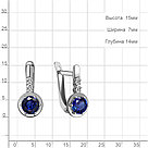 Серьги классика из серебра  Наносапфир  Фианит Aquamarine 49175АБ.5 покрыто  родием коллекц. Клеопатра, фото 2