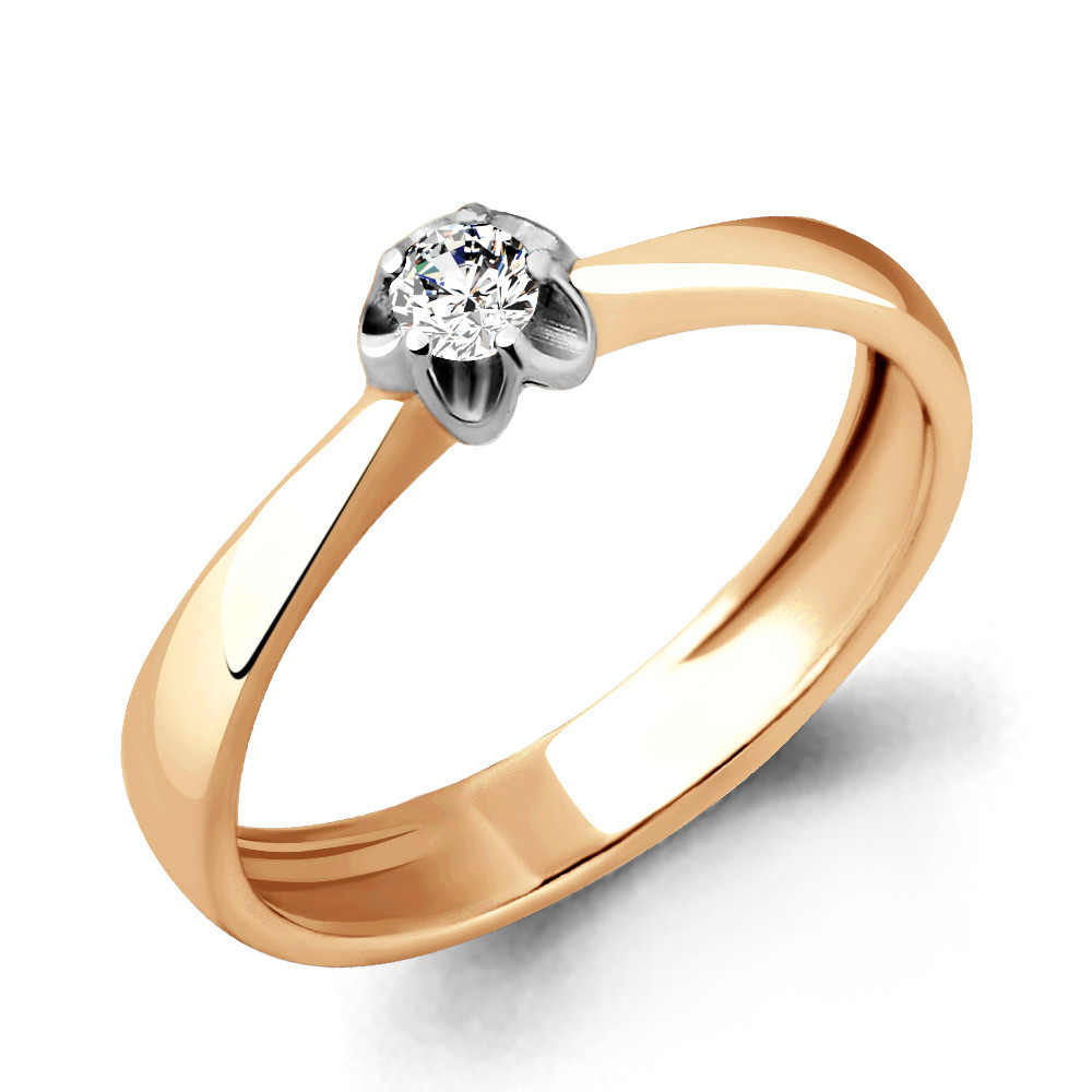Серебряное кольцо Фианит Aquamarine 63259.6 позолота