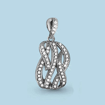 Серебряная подвеска Фианит Aquamarine 22645А.5 покрыто родием