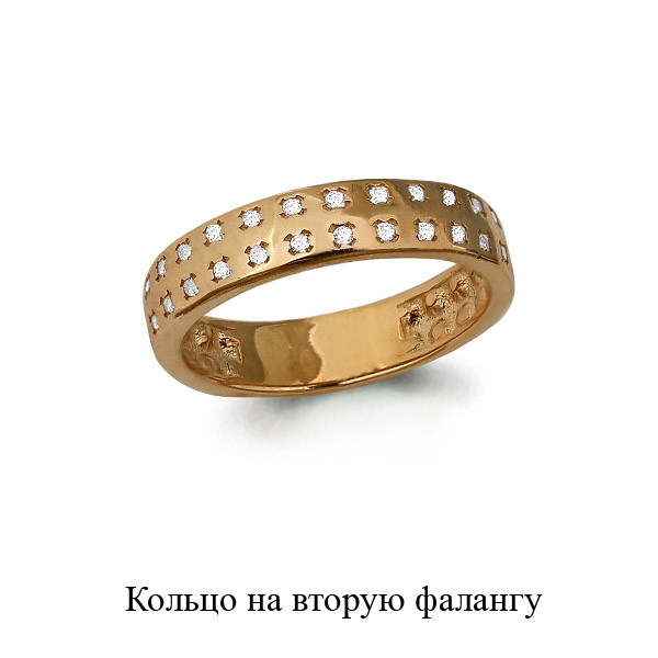 Кольцо серебряное на 2-ю фалангу Фианит Aquamarine 67503А.6 серебро с позолотой коллекц. Foxy