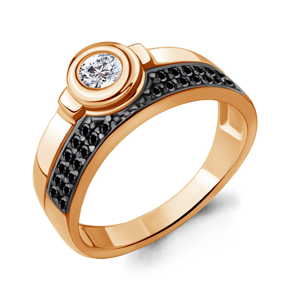 Серебряное кольцо Нанокристалл Фианит Aquamarine 69153АЧ.6 позолота
