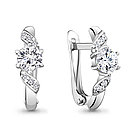 Серьги серебряные классические  Фианит Aquamarine 48808А.5 серебро с родием, фото 4