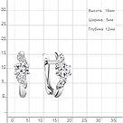 Серьги серебряные классические  Фианит Aquamarine 48808А.5 серебро с родием, фото 5