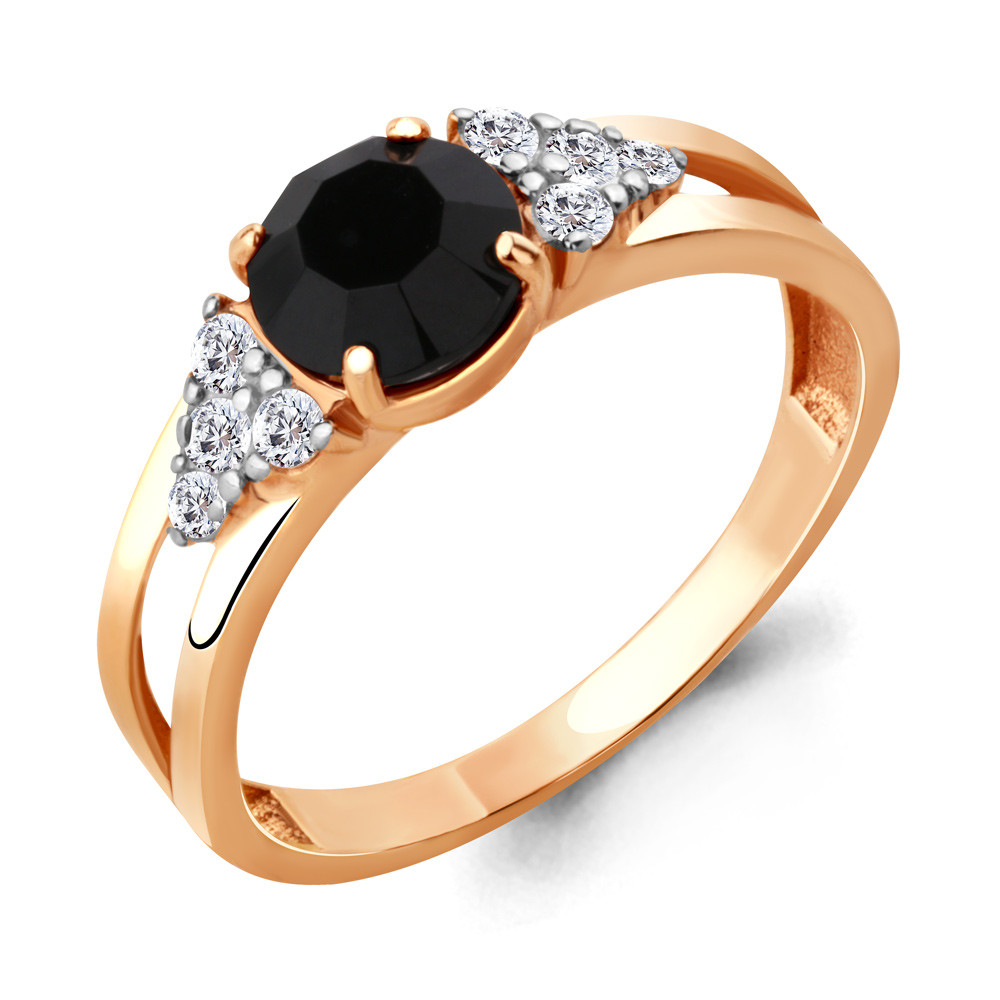 Серебряное кольцо Фианит Стекло Aquamarine 68301АЧ.6 позолота коллекц. Аккорд
