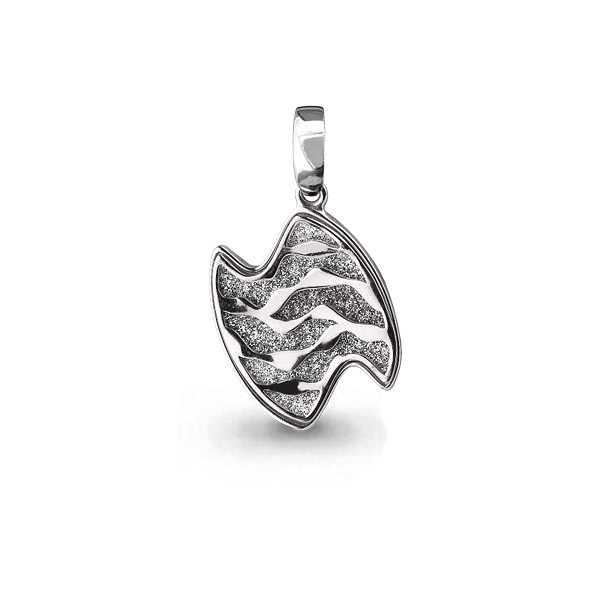 Серебряная подвеска  Винил алмазная крошка Aquamarine 13426.5 покрыто  родием коллекц. Moon