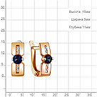 Серьги серебряные классические  Фианит  Наносапфир Aquamarine 46108Н.6 позолота коллекц. Клеопатра, фото 5