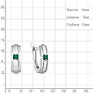 Серьги серебряные классические Агат зеленый Aquamarine 4766909.5, фото 5