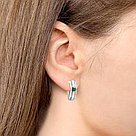 Серьги серебряные классические Агат зеленый Aquamarine 4766909.5, фото 6