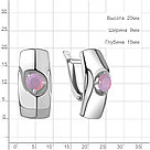 Серьги серебряные классические  Наноопал розовый Aquamarine 47592606.5 покрыто  родием, фото 2