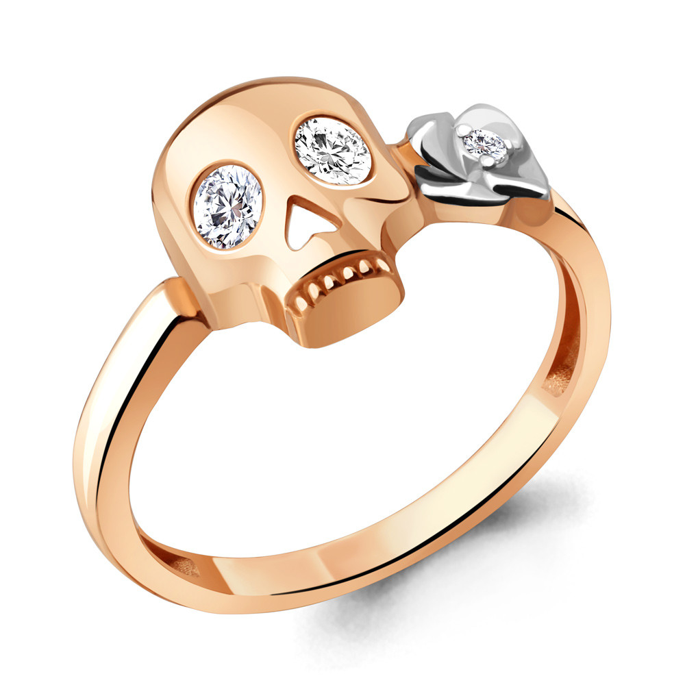 Серебряное кольцо Фианит Aquamarine 68900А.6 позолота коллекц. Brave