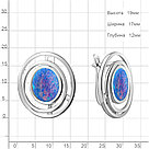 Серьги классика из серебра  Опал блед-голуб Aquamarine 4756497.5 покрыто  родием, фото 2