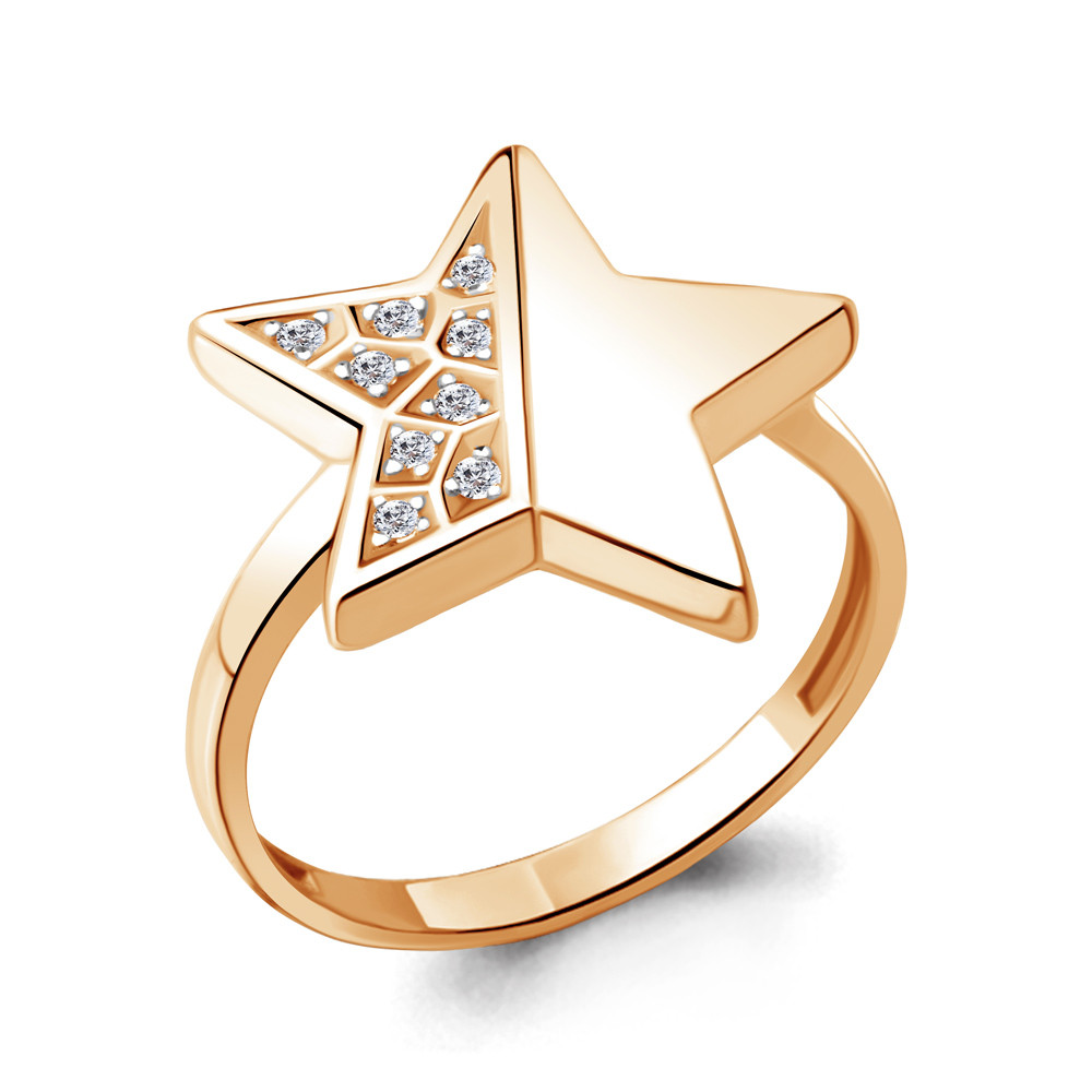 Серебряное кольцо Фианит Aquamarine 67157А.6 позолота коллекц. SCANNDI