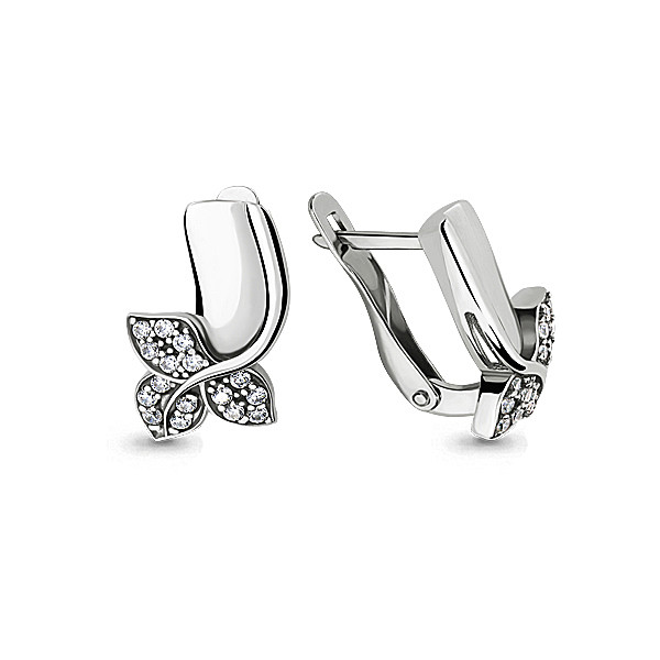 Серьги классические Aquamarine 46028А.5 покрыто родием