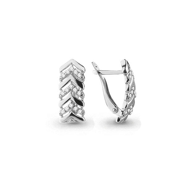 Серьги серебряные классические Aquamarine 45660А.5 покрыто родием
