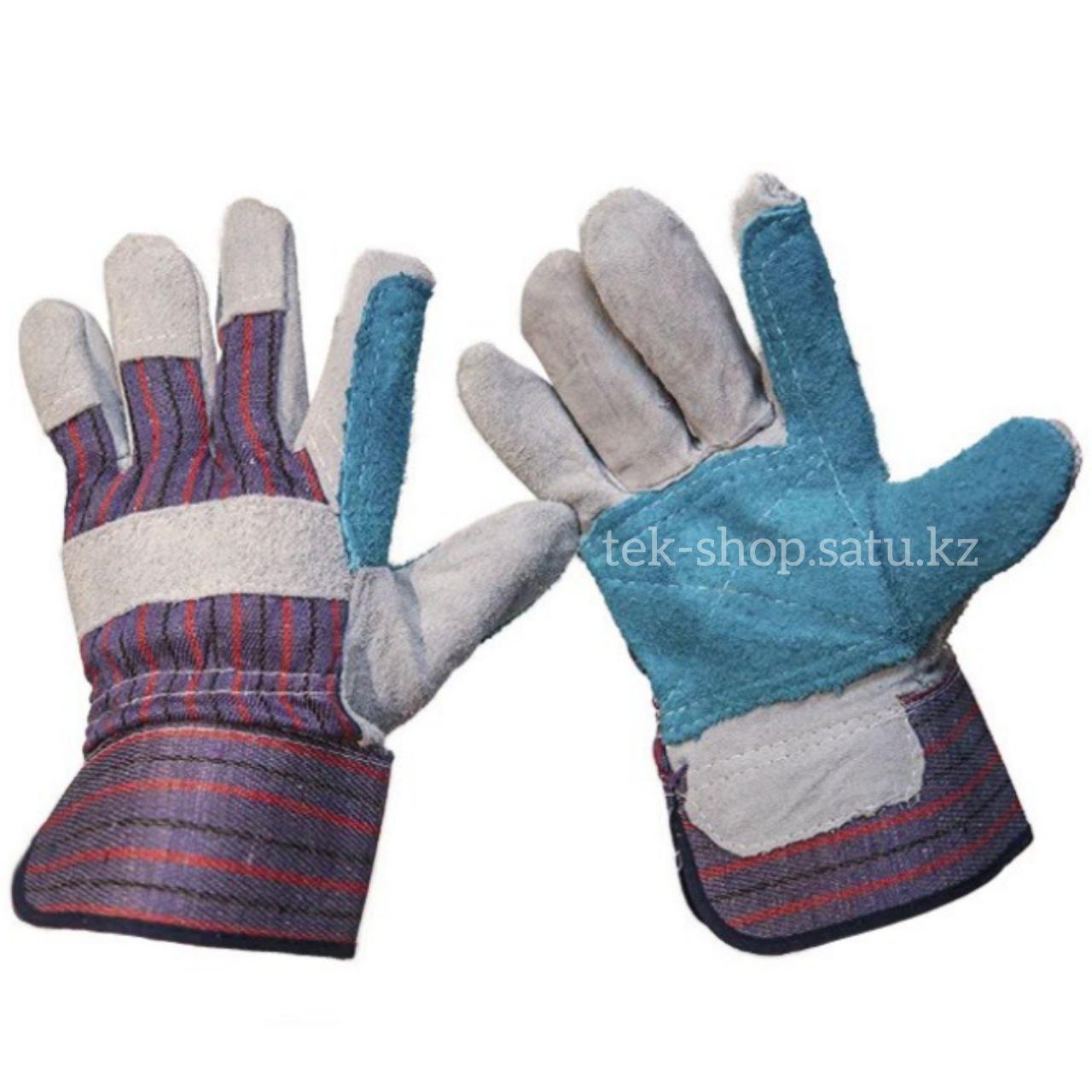 Перчатки рабочие комбинированные спилковые усиленные, фото 1