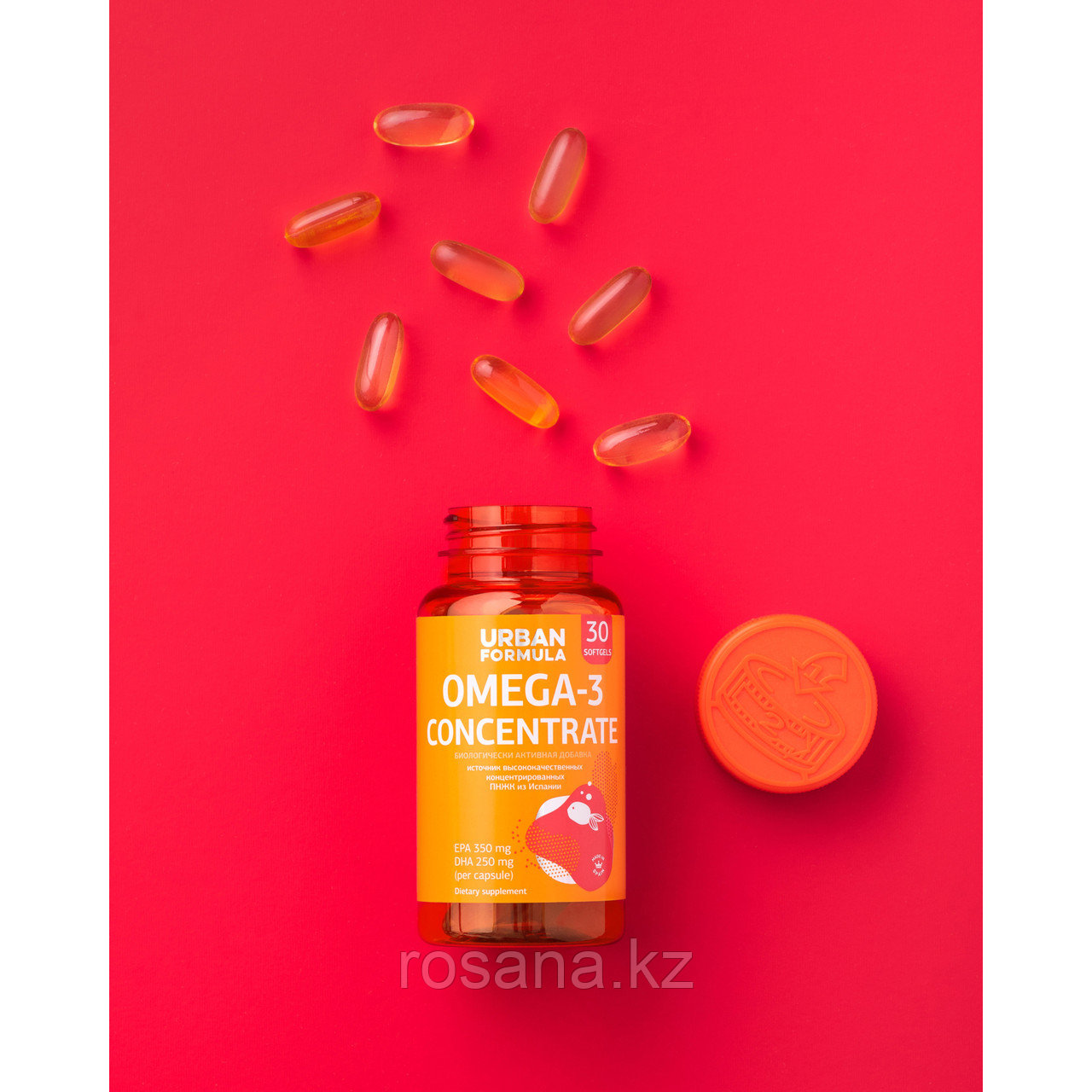 Urban Formula Омега-3 капсулы Omega-3 Concentrate DHA EPA, высокое содержание ПНЖК, ЭПК, ДГК, БАД, 30 капсул - фото 9 - id-p102804320