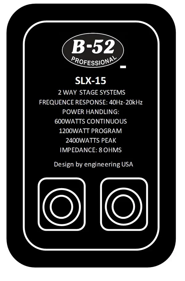 Пассивная акустическая система, пара, B-52 Professional SLX-15 - фото 2 - id-p102804963