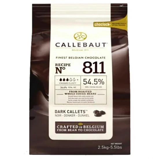 Шоколад тёмный 54,5%, Callebaut, Бельгия, 2,5 кг упаковка - фото 1 - id-p102806241