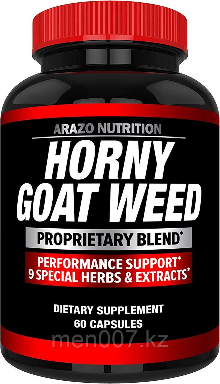 БАД Horny Goat Weed, Экстракт горянки с корнем мака, женьшенем и L-аргинином (60 капсул), Arazo Nutrition