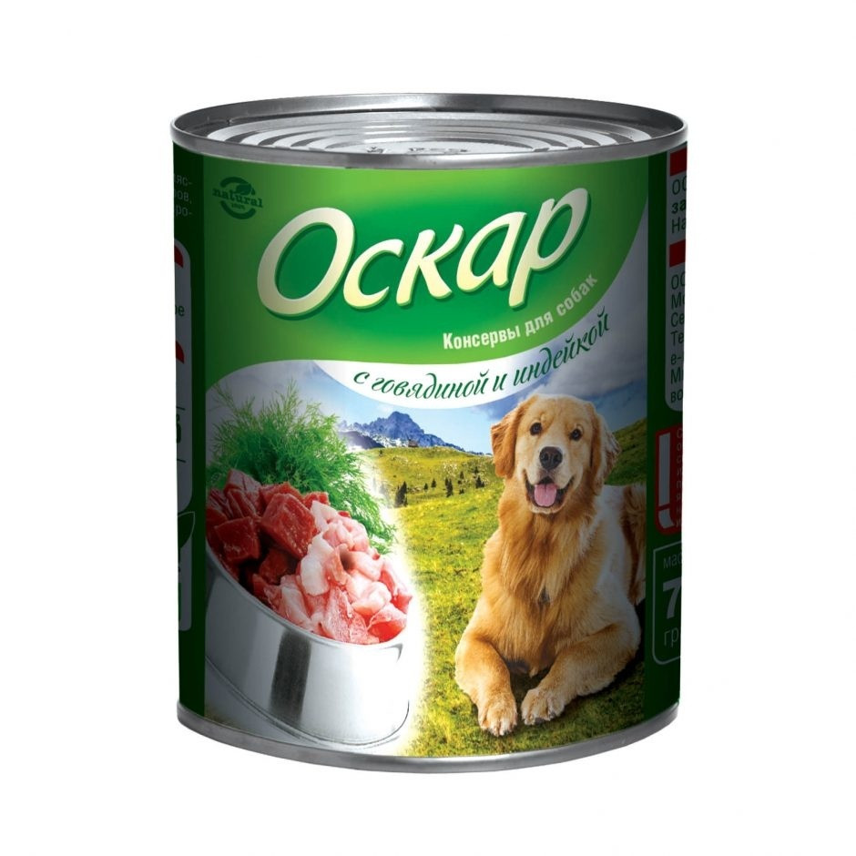 Оскар Консервы с говядиной и индейкой для собак
