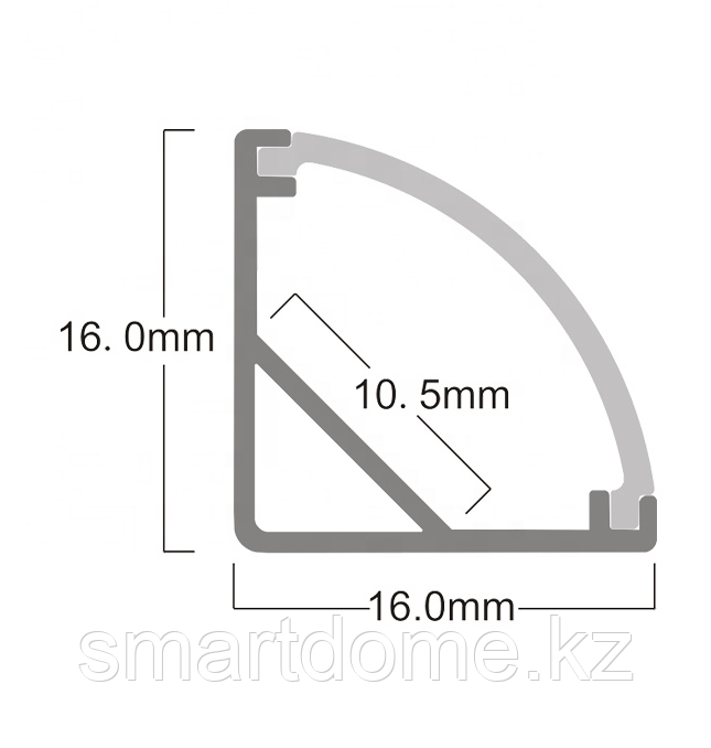 Алюминиевый светодиодный угловой профиль (19х19мм) - фото 6 - id-p102813872