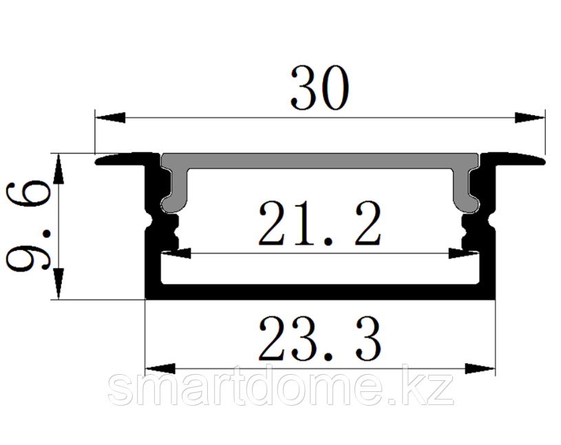 Алюминиевый светодиодный врезной профиль (9.8х23.5 мм) - фото 2 - id-p102815445