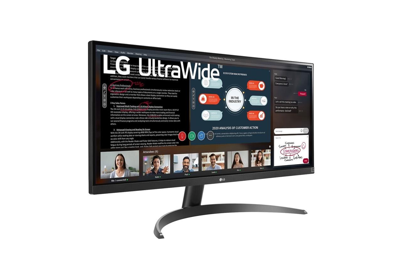 LG 29WP500-B Монитор LCD 29'' [21:9] 2560х1080(UWFHD) LED, 350cd/m2, H178°/V178°, 1000:1, 5ms - фото 5 - id-p102813871