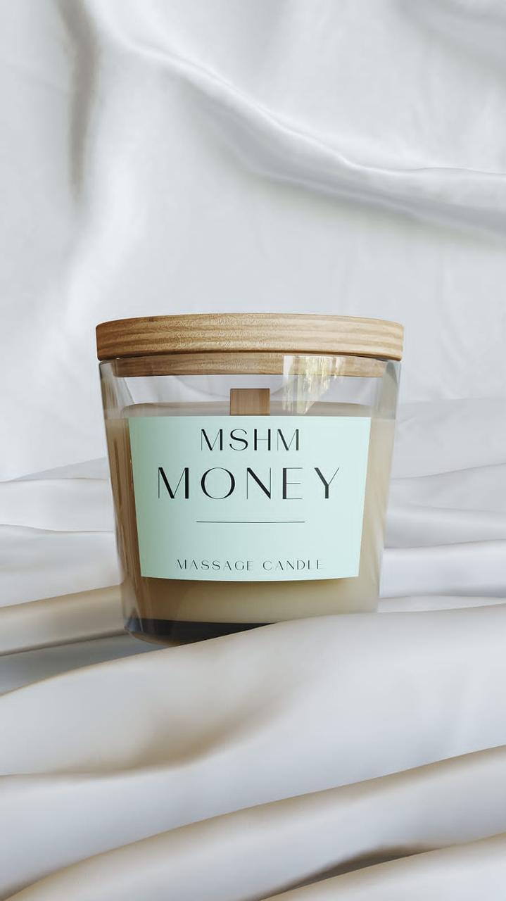 Массажная свеча MONEY на масляной основе, ладан и пачуля, 120 грамм