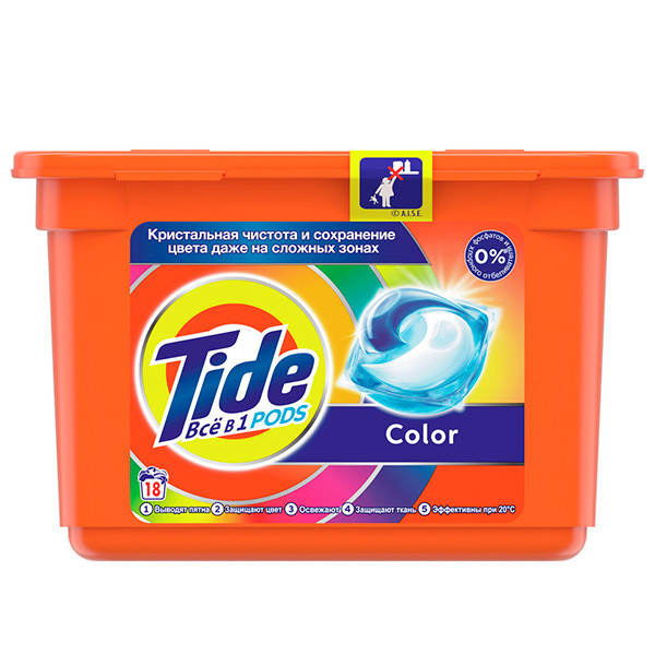 КАПСУЛЫ ДЛЯ СТИРКИ TIDE COLOR PODS 18 ШТ