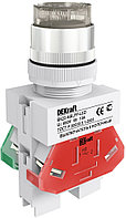 25137 Выключатель кнопочный BK22-ABFP-WHI-LED DEKraft