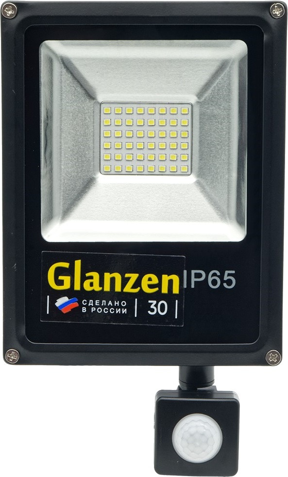 Прожектор LED FAD-0012-30 GLANZEN с датчиком движения (30 Вт,6000К,SIP) - фото 1 - id-p102825044