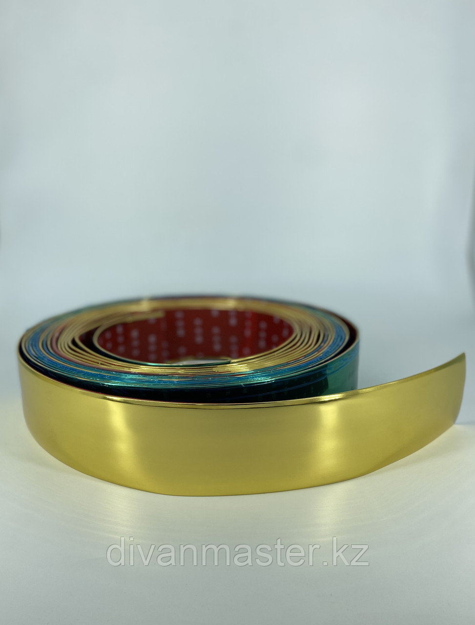 Декор лента ПВХ под золото 70 мм с самокл.,15м