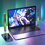 Эквалайзер музыкальный 32 led светодиодный RGB 3D Bluetooth с аккумулятором, фото 6