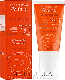 AVENE SUN Крем солнцезащит. SPF 50+ с тональным оттенком 50мл